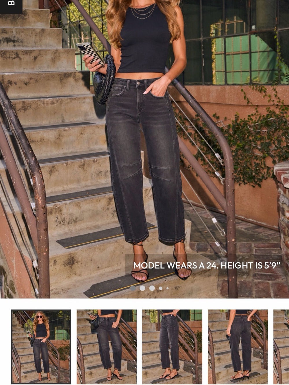 High-Rise barrel Women’s Jeans — Washed Black